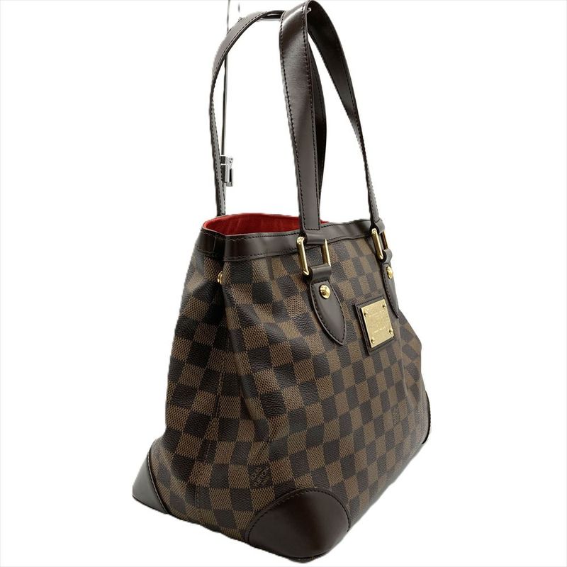Louis Vuitton Hampstead PM Handbag Damier Ebene Brown Gold Hardware — view 3