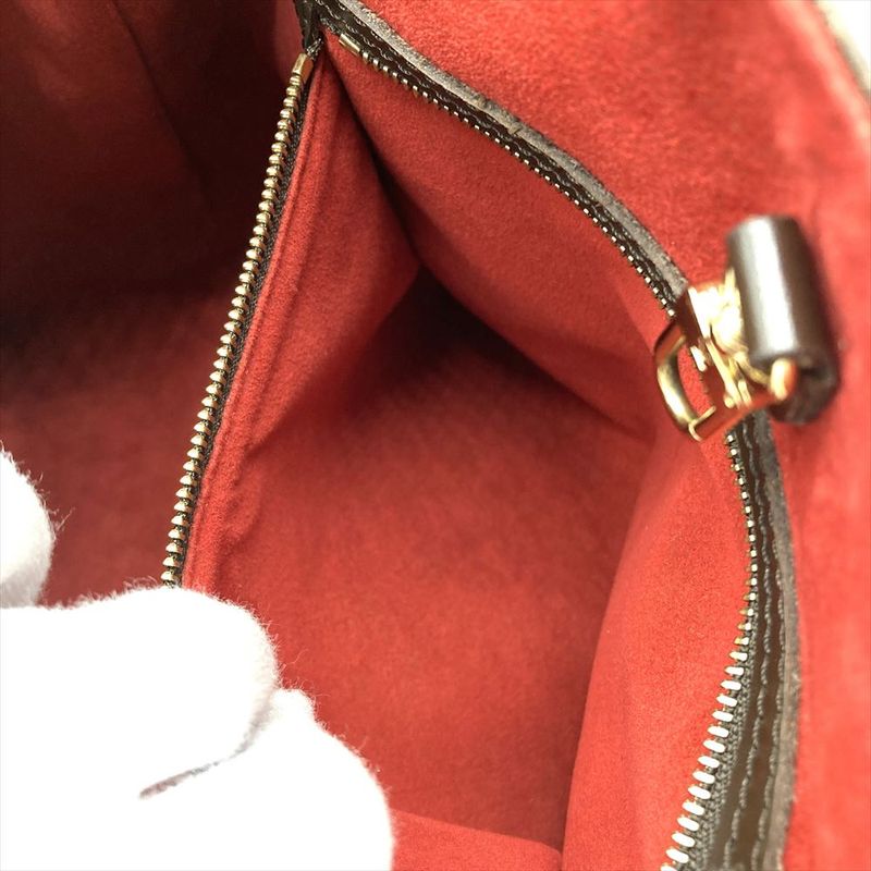 Louis Vuitton Hampstead PM Handbag Damier Ebene Brown Gold Hardware — view 6