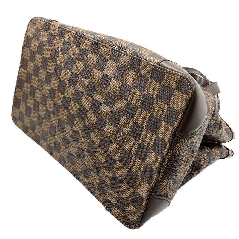 Louis Vuitton Hampstead PM Handbag Damier Ebene Brown Gold Hardware — view 4