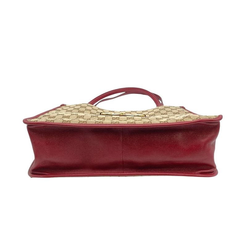 Gucci Horsebit Tote Bag GG Canvas Leather Beige — view 3