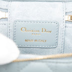 Dior Cannage Lady Micro Vanity Bag Shoulder 2way Light Blue Leather — view 5