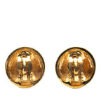 Chanel Logo Earrings Round Gold Plated — view 3