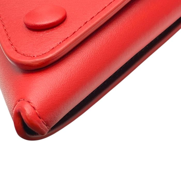Bottega Veneta Triangle Pouch Coin Case Leather Red — view 3