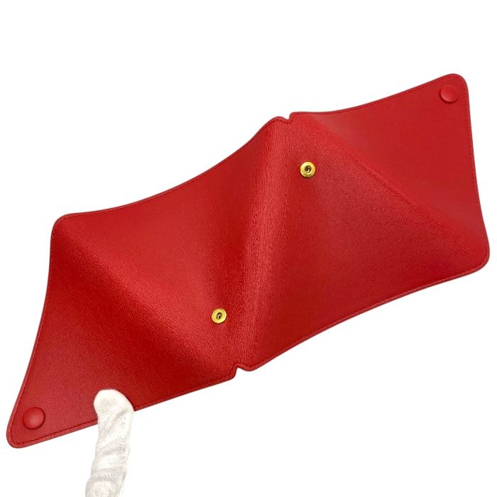 Bottega Veneta Triangle Pouch Coin Case Leather Red — view 8