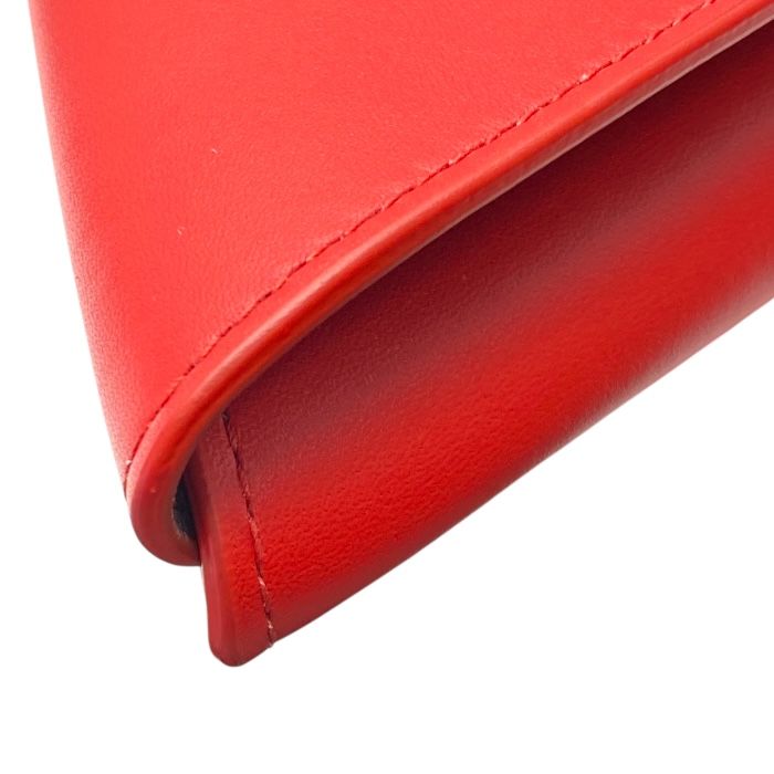 Bottega Veneta Triangle Pouch Coin Case Leather Red — view 4