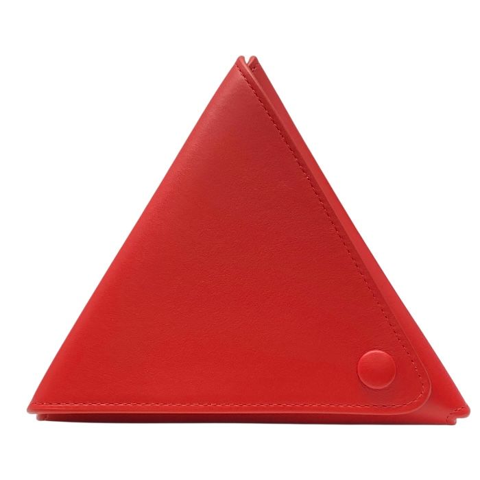 Bottega Veneta Triangle Pouch Coin Case Leather Red — view 2
