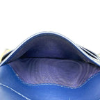 Prada Vitello Move Co Trifold Wallet Fold Leather Logo Gold Blue Bicolor — view 8