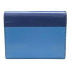 Prada Vitello Move Co Trifold Wallet Fold Leather Logo Gold Blue Bicolor — view 2