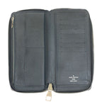 Louis Vuitton Taiga Zippy Wallet Vertical Ardoise Black Silver Hardware Leather — view 3