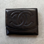 Chanel Coco W Hook Bifold Wallet Lamb Leather Black Compact — view 5