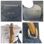 Gucci Vintage Bamboo Black Gold Hardware Suede 003 2852 0030 0 Backpack Daypack — view 4