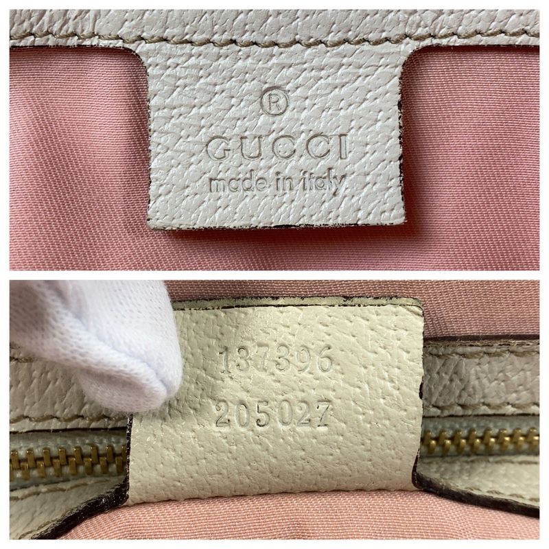 Gucci Sherry Line Pink Ivory GG Canvas Leather Tote Bag — view 4