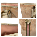 Gucci Sherry Line Pink Ivory GG Canvas Leather Tote Bag — view 5