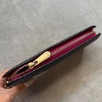 Christian Dior Iss Imo Round Zipper Long Wallet Zip Logo Charm Black Pink — view 7