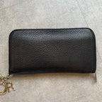 Christian Dior Iss Imo Round Zipper Long Wallet Zip Logo Charm Black Pink — view 5