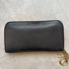 Christian Dior Iss Imo Round Zipper Long Wallet Zip Logo Charm Black Pink — view 6