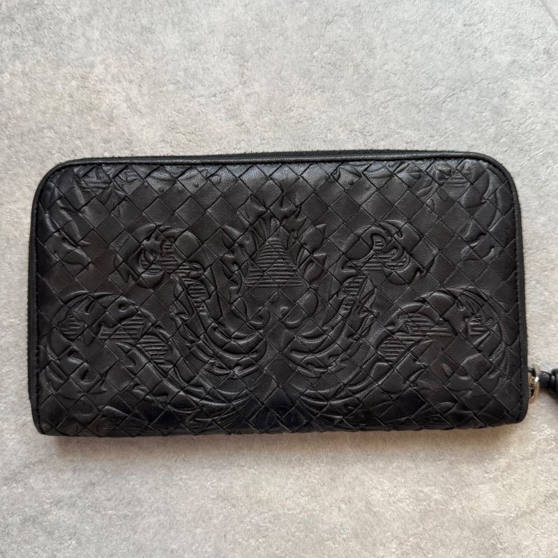 Bottega Veneta Intrecciato Round Zipper Long Wallet Embossed Leather — view 6