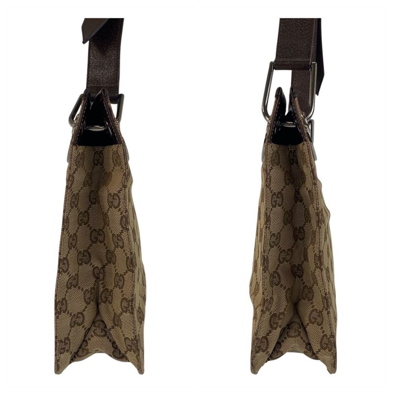 Gucci Beige Brown GG Canvas Leather Shoulder Bag Pochette — view 7