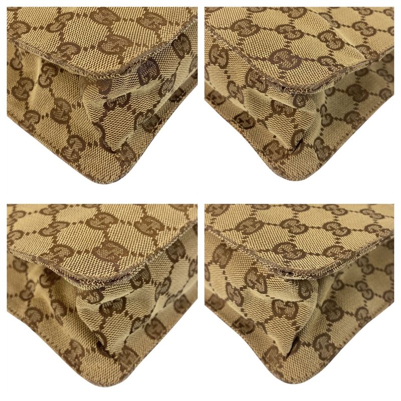 Gucci Beige Brown GG Canvas Leather Shoulder Bag Pochette — view 3