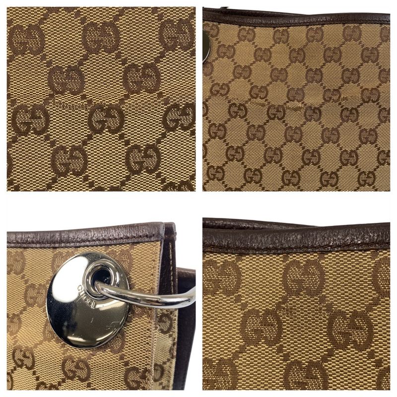 Gucci Beige Brown GG Canvas Leather Shoulder Bag Pochette — view 5