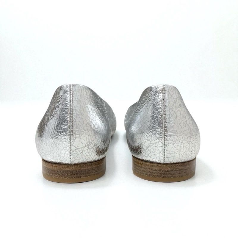 Louis Vuitton Flat Shoes Leather Silver Logo Ballet — view 5