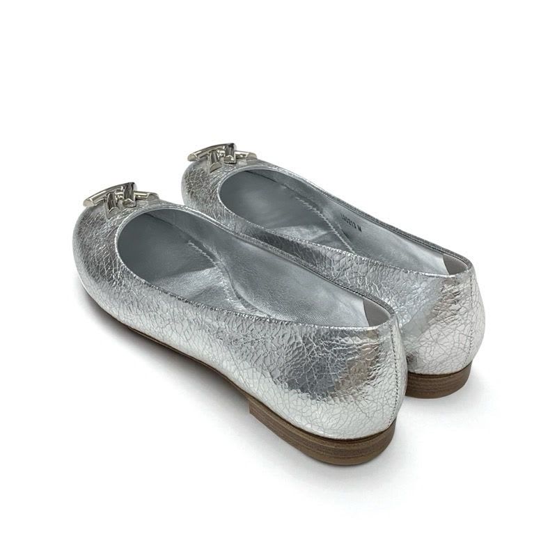 Louis Vuitton Flat Shoes Leather Silver Logo Ballet — view 4