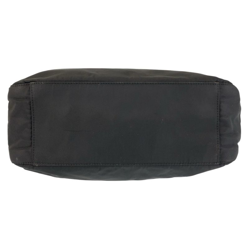 Prada Tessuto Triangle Logo Plate Black Silver Hardware Nylon Tote Bag — view 9