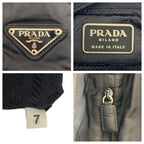 Prada Tessuto Triangle Logo Plate Black Silver Hardware Nylon Tote Bag — view 4