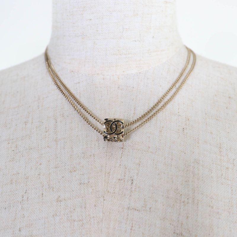 Chanel A22K Coco Mark Cube Necklace Pendant Accessory Gold Weight — view 4