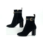 Louis Vuitton Silhouette Line Monogram Boots Short Shoes Suede Black — view 4