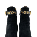 Louis Vuitton Silhouette Line Monogram Boots Short Shoes Suede Black — view 9