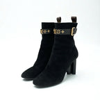 Louis Vuitton Silhouette Line Monogram Boots Short Shoes Suede Black — view 2