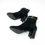 Louis Vuitton Silhouette Line Monogram Boots Short Shoes Suede Black — view 6