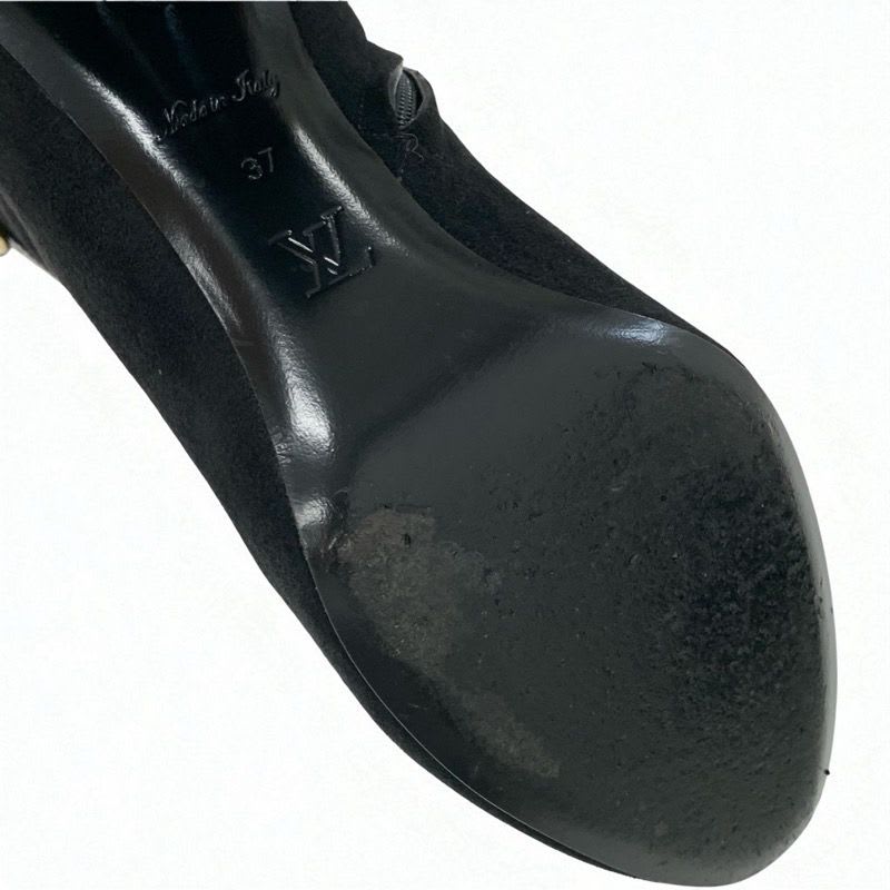 Louis Vuitton Silhouette Line Monogram Boots Short Shoes Suede Black — view 8