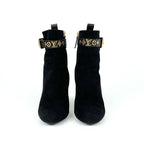 Louis Vuitton Silhouette Line Monogram Boots Short Shoes Suede Black — view 3