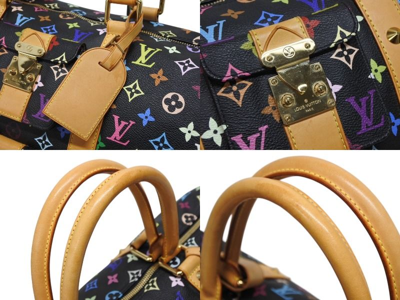 Louis Vuitton Keepall 45 Boston Bag Black Takashi Murakami Multicolor — view 6