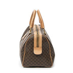 Celine Vintage Small Boston Brown Beige Macadam Canvas AB — view 4