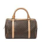 Celine Vintage Small Boston Brown Beige Macadam Canvas AB — view 6