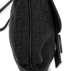 Fendi Small Flap Crossbody Black Zucchino Canvas — view 8