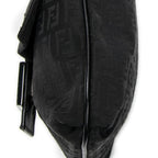 Fendi Small Flap Crossbody Black Zucchino Canvas — view 9