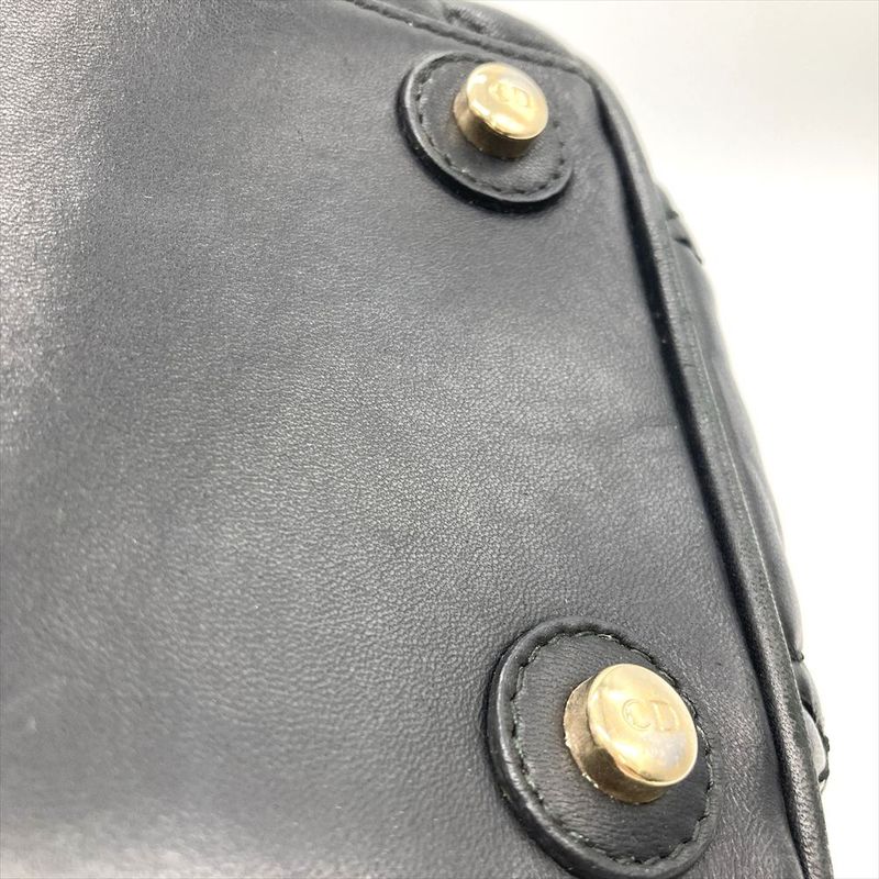 Dior Handbag Leather Black Gold Hardware Cannage — view 8