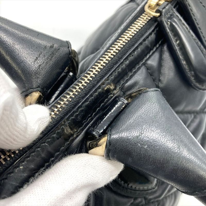 Dior Handbag Leather Black Gold Hardware Cannage — view 9