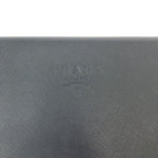 Prada Vintage Saffiano Logo Black Gold Hardware Leather Second Bag Clutch — view 5