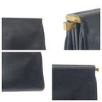 Prada Vintage Saffiano Logo Black Gold Hardware Leather Second Bag Clutch — view 6
