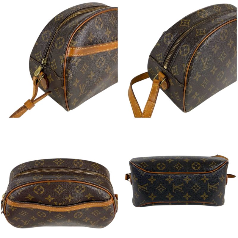 Louis Vuitton Shoulder Bag Blois Monogram Leather Brown Pochette — view 4