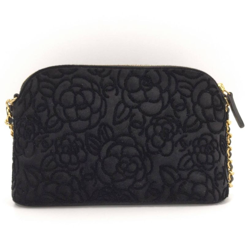 Chanel Chain Shoulder Pouch Velvet Black — view 2