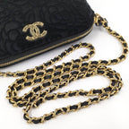 Chanel Chain Shoulder Pouch Velvet Black — view 4
