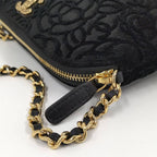 Chanel Chain Shoulder Pouch Velvet Black — view 5