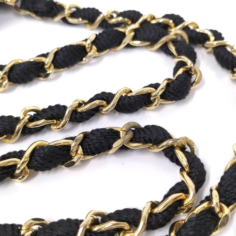 Chanel Mini Quilted Chain Shoulder Bag Satin Black — view 5