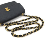 Chanel Mini Quilted Chain Shoulder Bag Satin Black — view 4